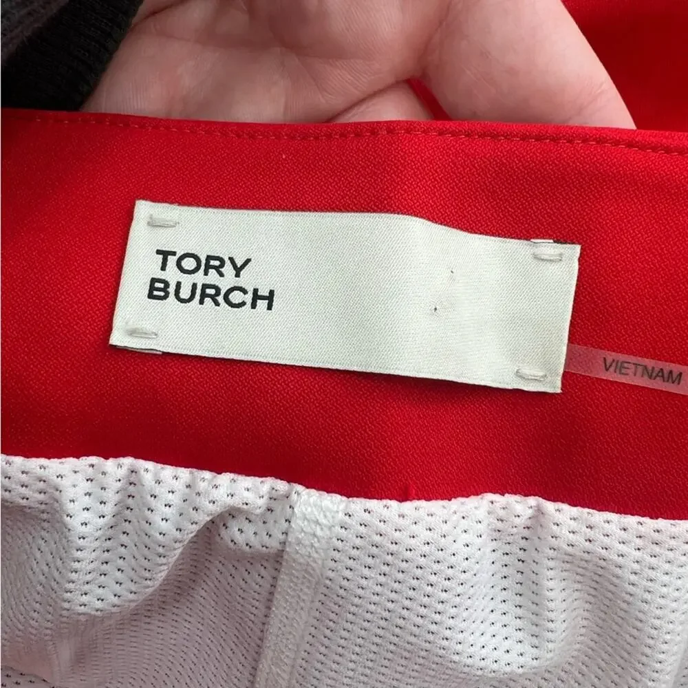 Tory Burch Sport Tech twill ruffled golf‎ skort red ruffle snap sz 2